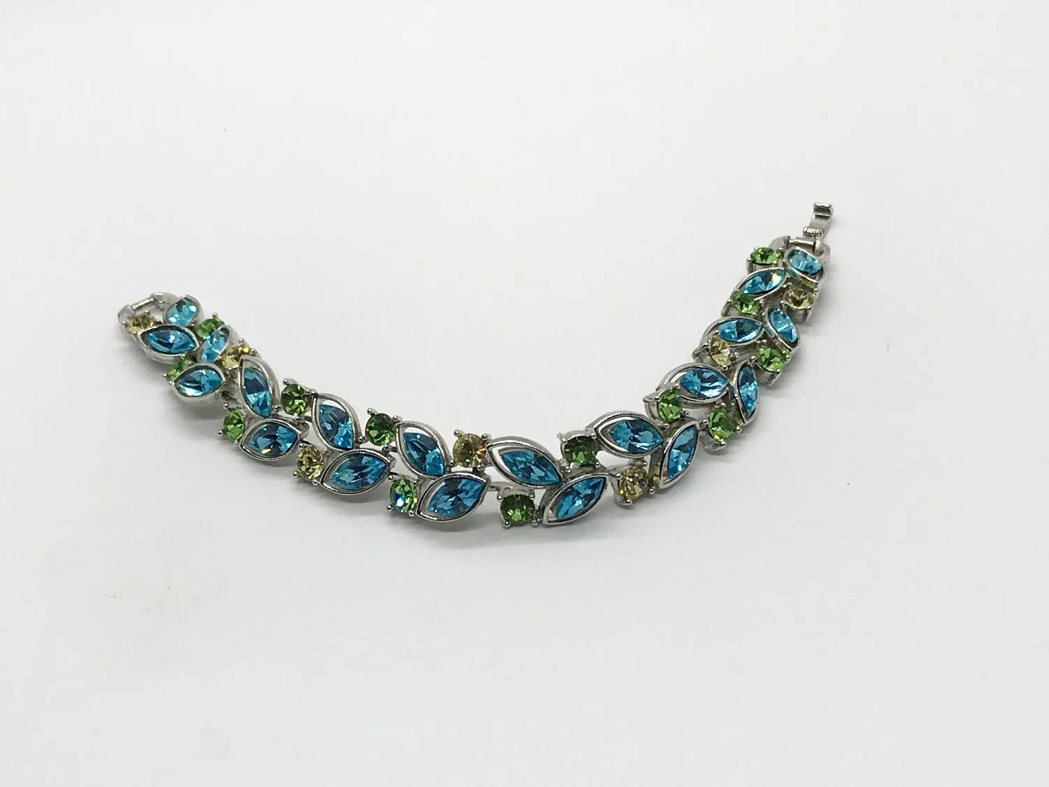 Seaside Pastel Blue and Green Rhinestone Graziano Bracelet