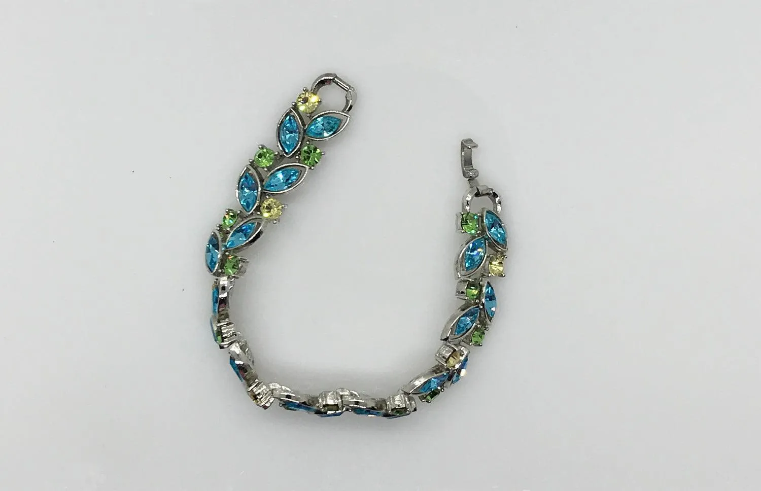 Seaside Pastel Blue and Green Rhinestone Graziano Bracelet