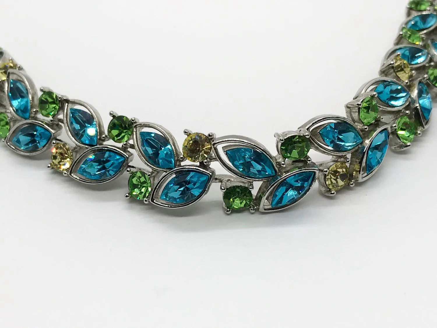 Seaside Pastel Blue and Green Rhinestone Graziano Bracelet