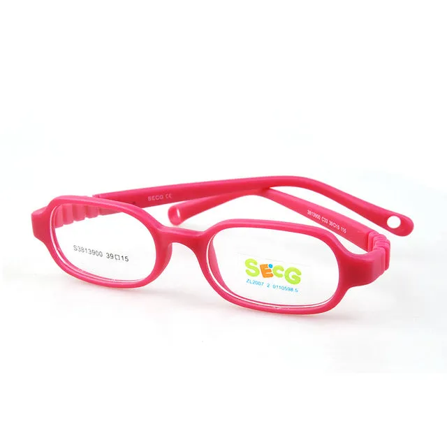 Secg Unisex Children's Full Rim Rectangle Silicone Eyeglasses 28139