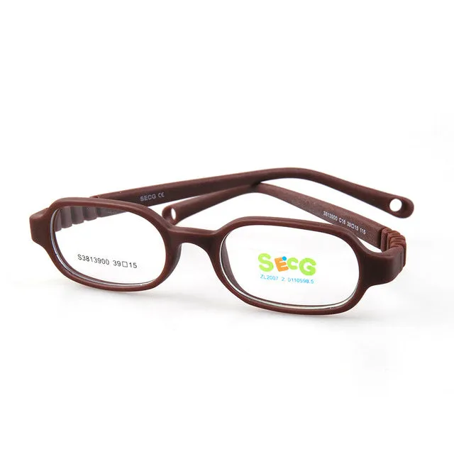 Secg Unisex Children's Full Rim Rectangle Silicone Eyeglasses 28139