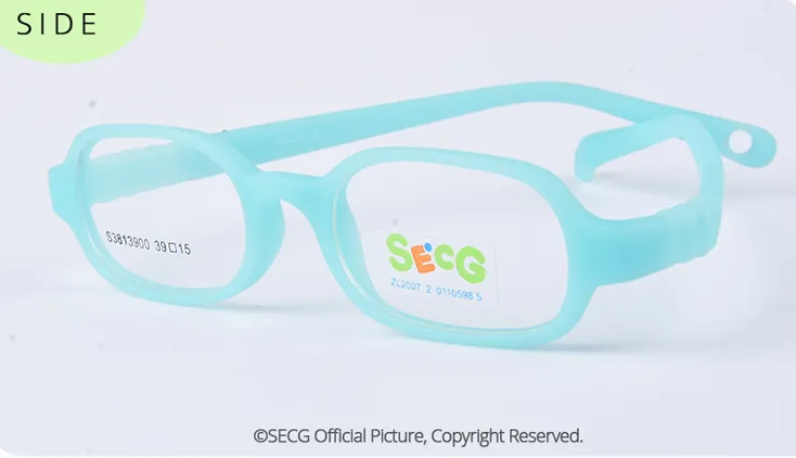 Secg Unisex Children's Full Rim Rectangle Silicone Eyeglasses 28139