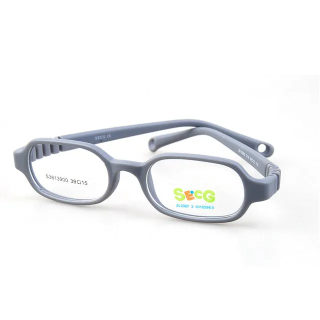 Secg Unisex Children's Full Rim Rectangle Silicone Eyeglasses 28139