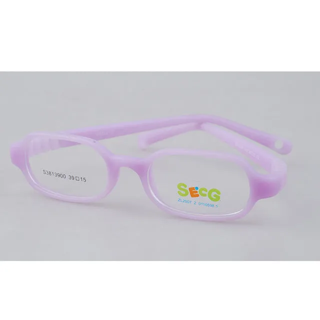 Secg Unisex Children's Full Rim Rectangle Silicone Eyeglasses 28139