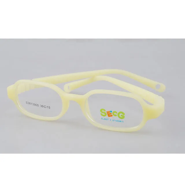 Secg Unisex Children's Full Rim Rectangle Silicone Eyeglasses 28139