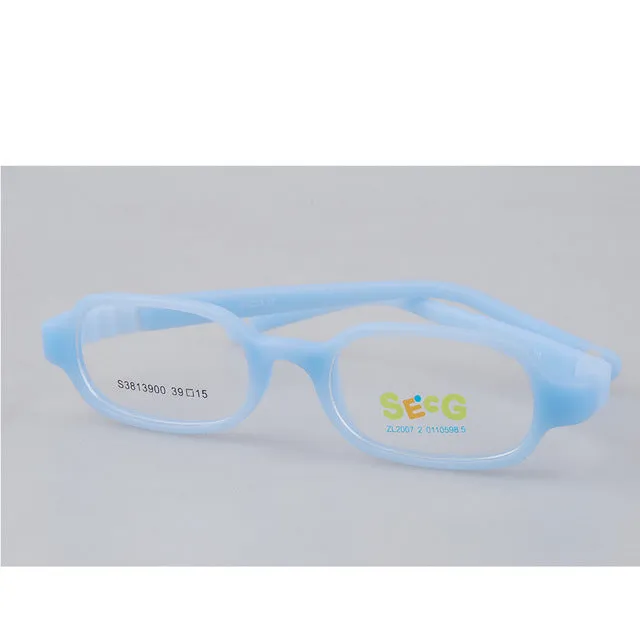 Secg Unisex Children's Full Rim Rectangle Silicone Eyeglasses 28139