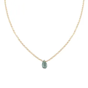 Short Gemstone Necklace - Moss Aquamarine