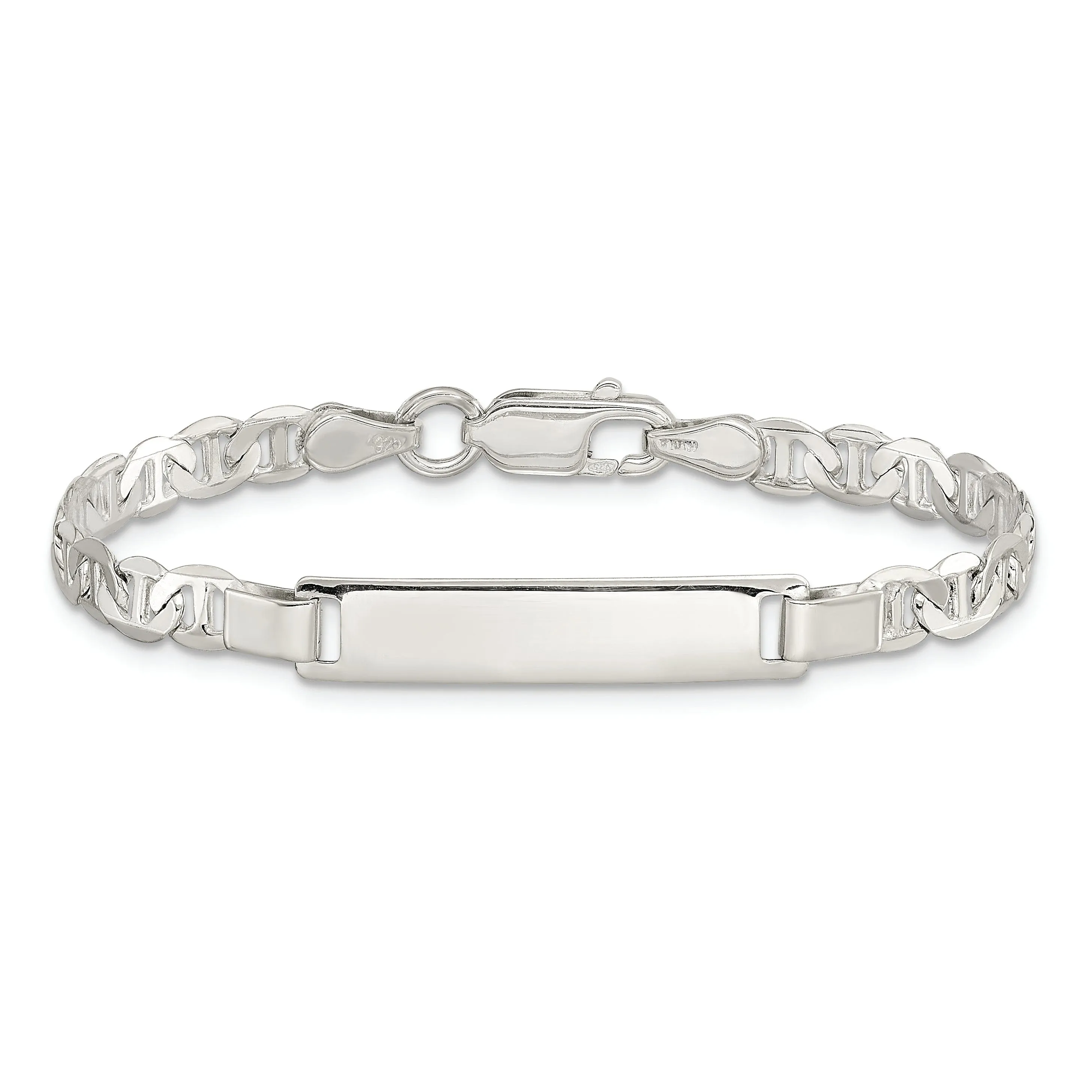 Silver Engraveable Childrens ID Anchor Bracelet