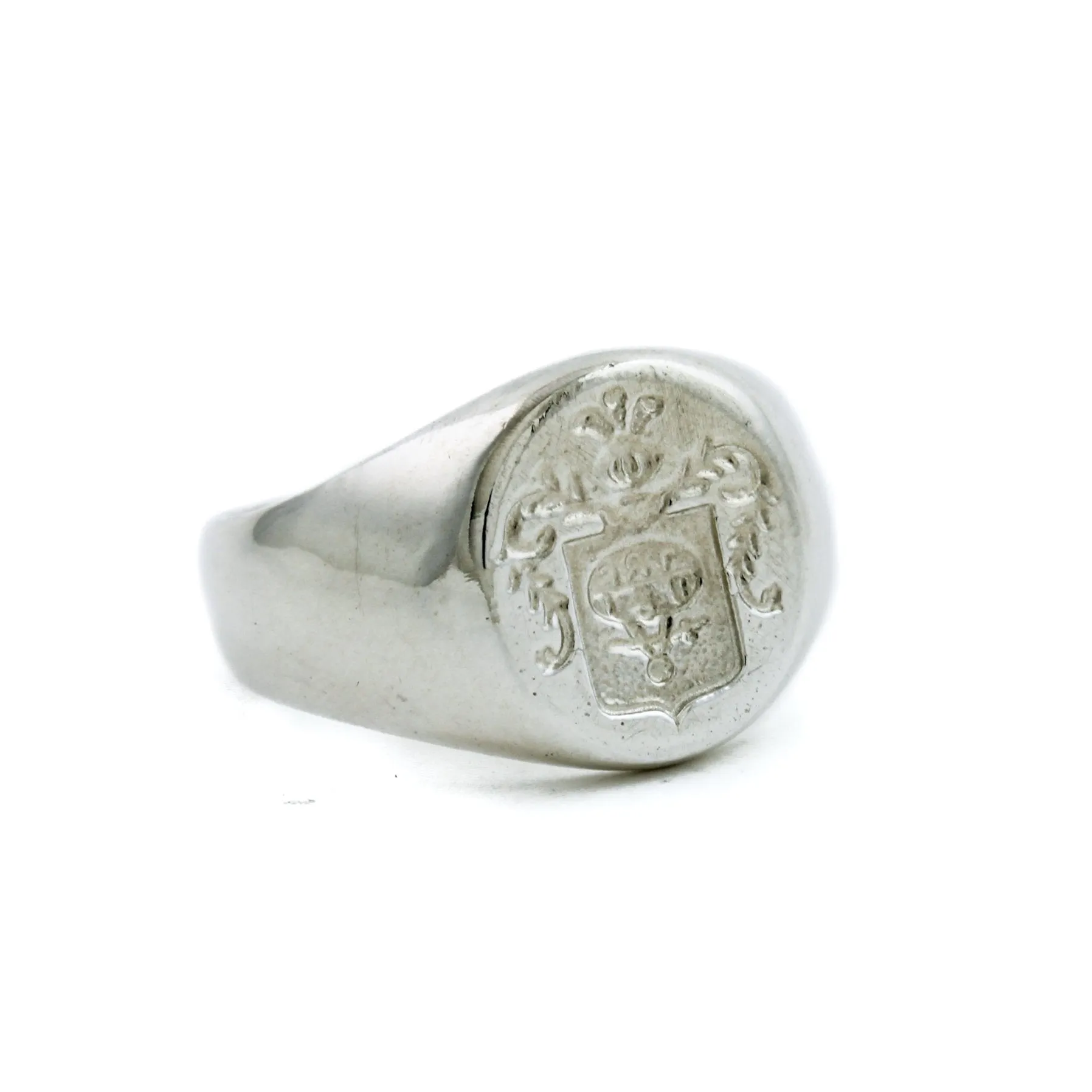 Silver Kinship Wax Seal Crest Signet Ring