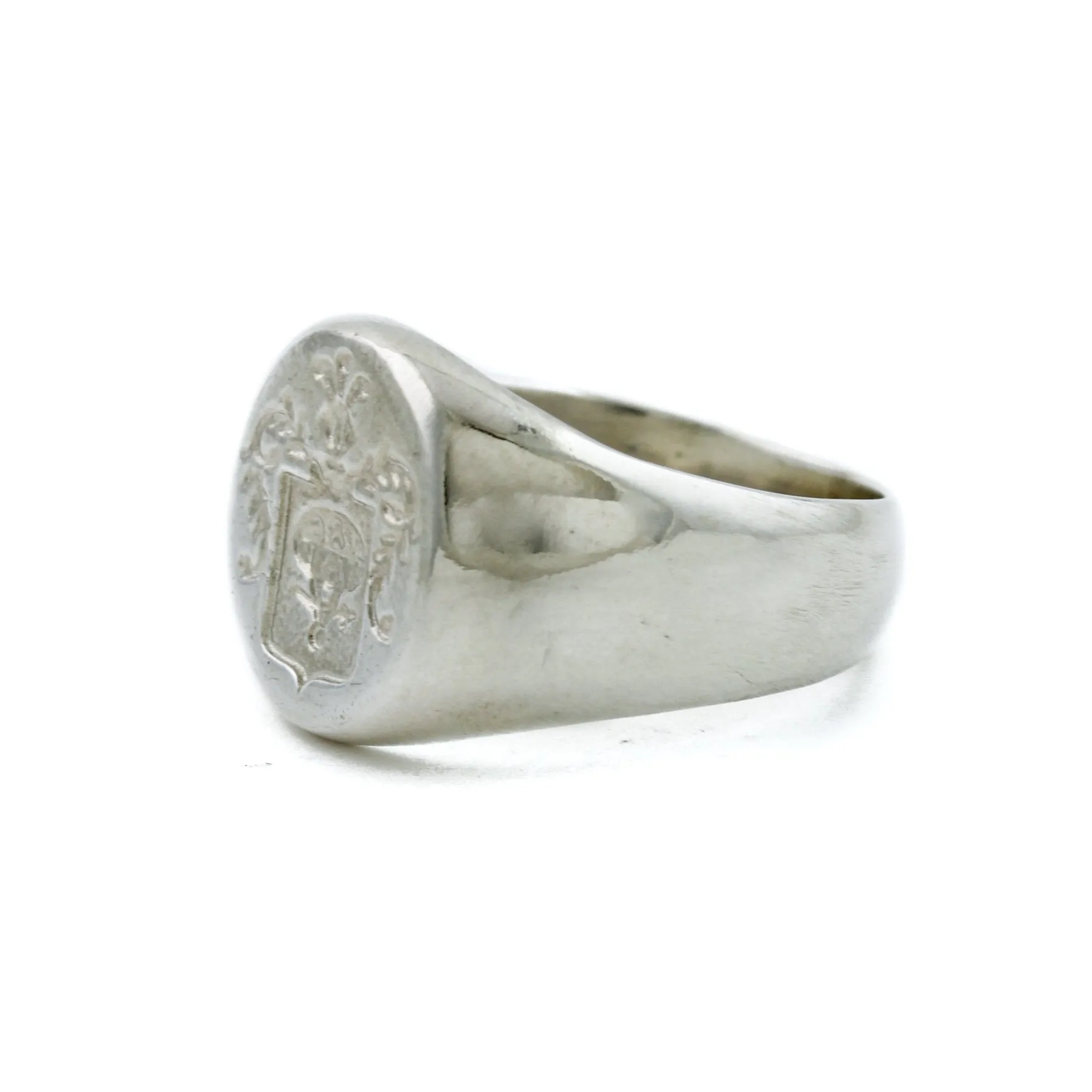 Silver Kinship Wax Seal Crest Signet Ring