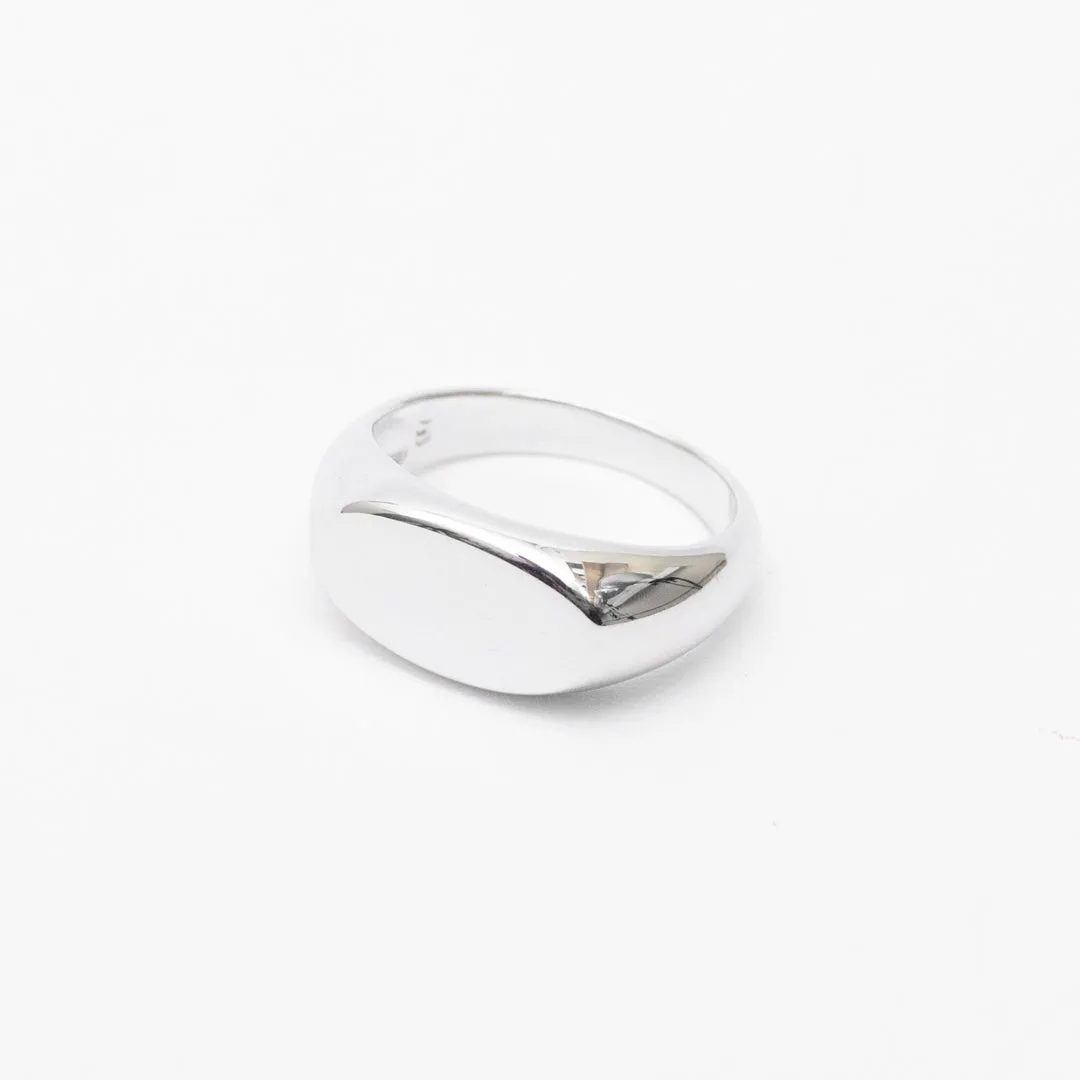 Silver Oval Signet Ring