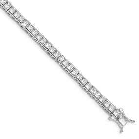 Silver Polished Rhodium Open Back C.Z Bracelet