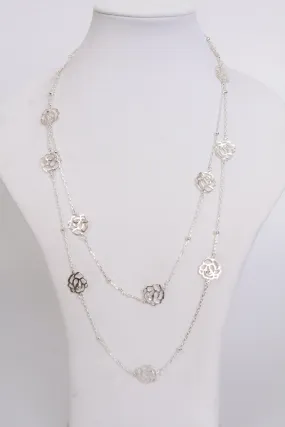 Silver Roses in Balls in Chain