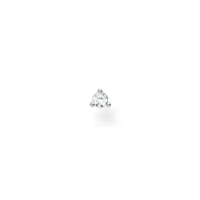 Silver Zirconia White Single Ear Stud H2197-051-14