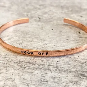 Skinny Stamped Bracelet - Fuck Off