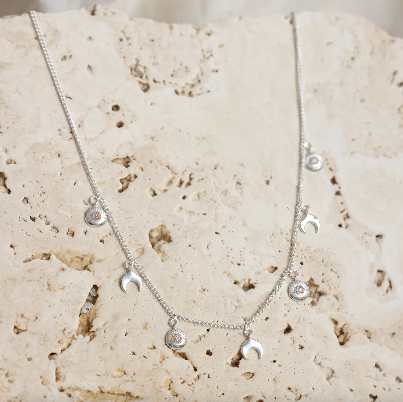 Solar Sunstone Silver Choker