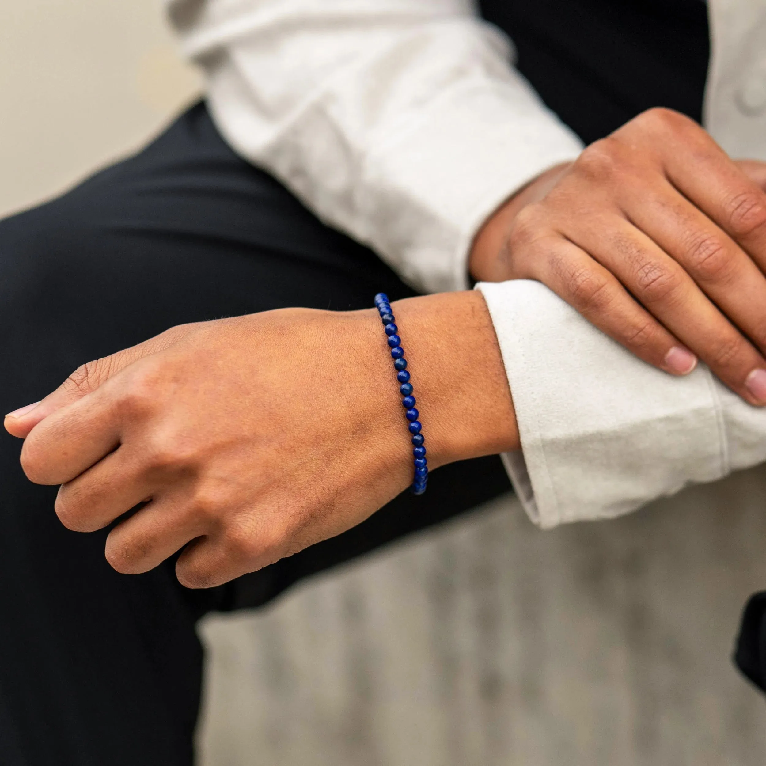 Spiritual Bead Bracelet, 4MM - Lapis Lazuli