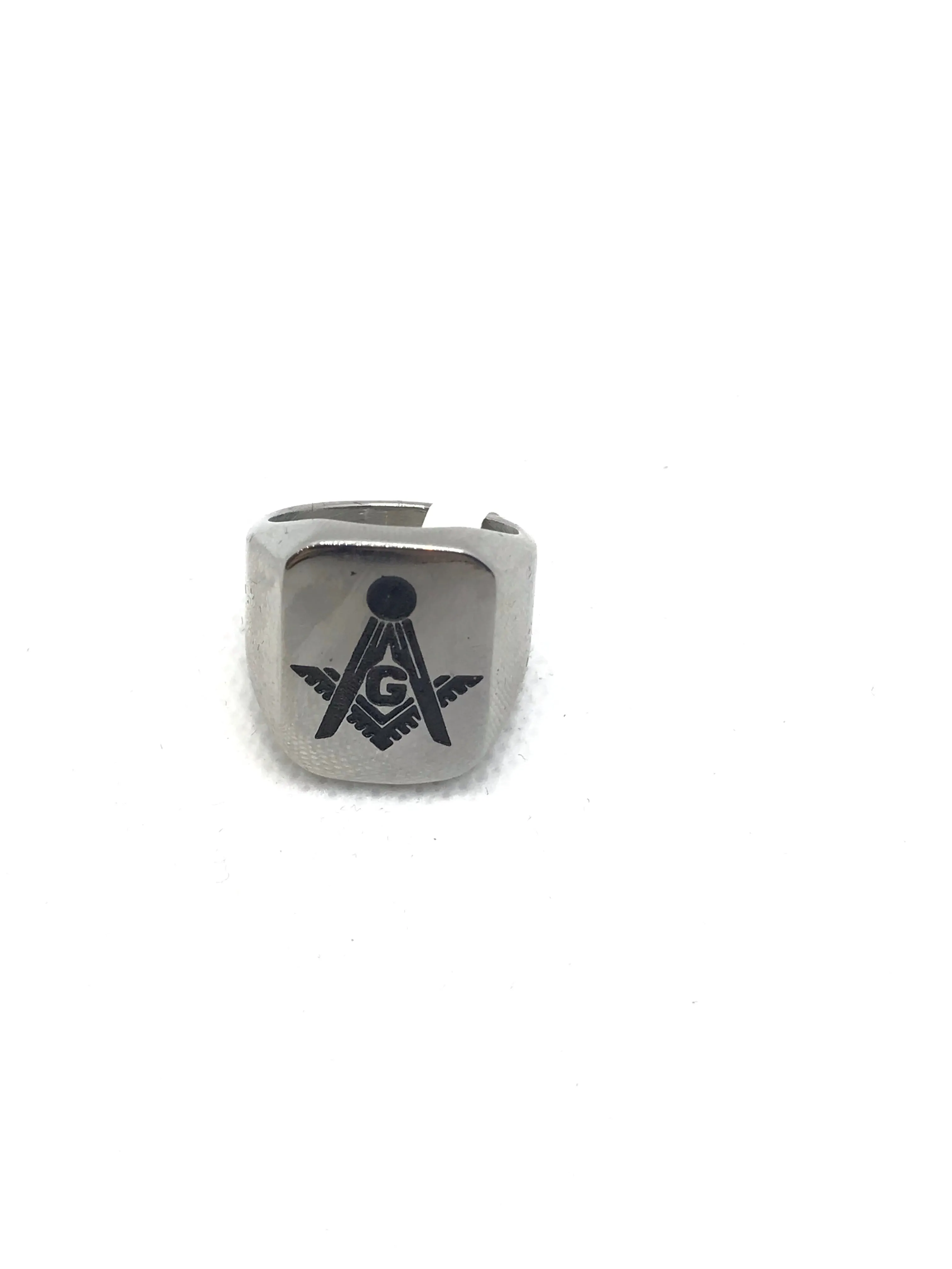 Stainless steel square Masonic ring