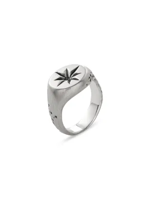 Star Signet Ring Silver