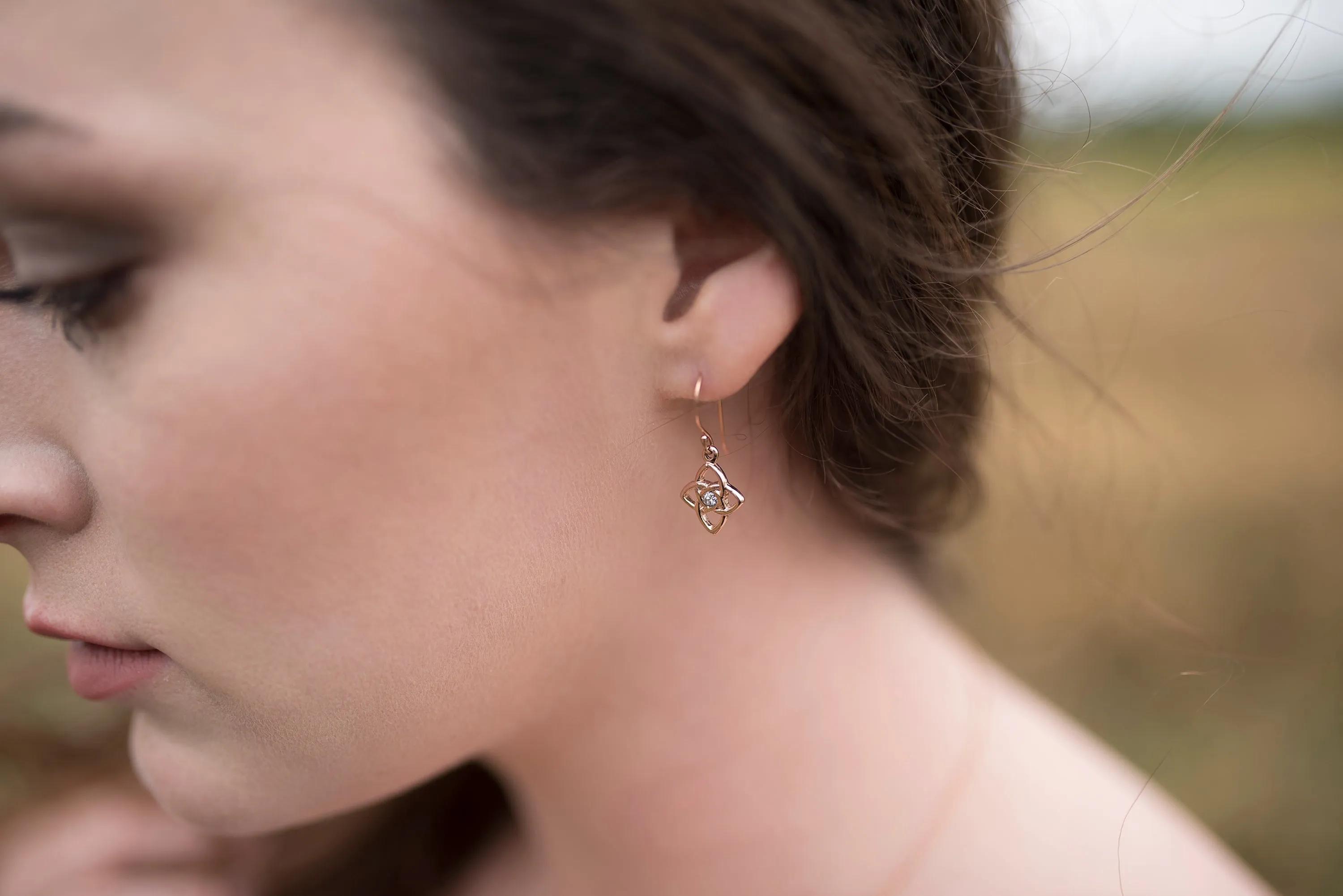 Starlight Knot Earrings in Gold