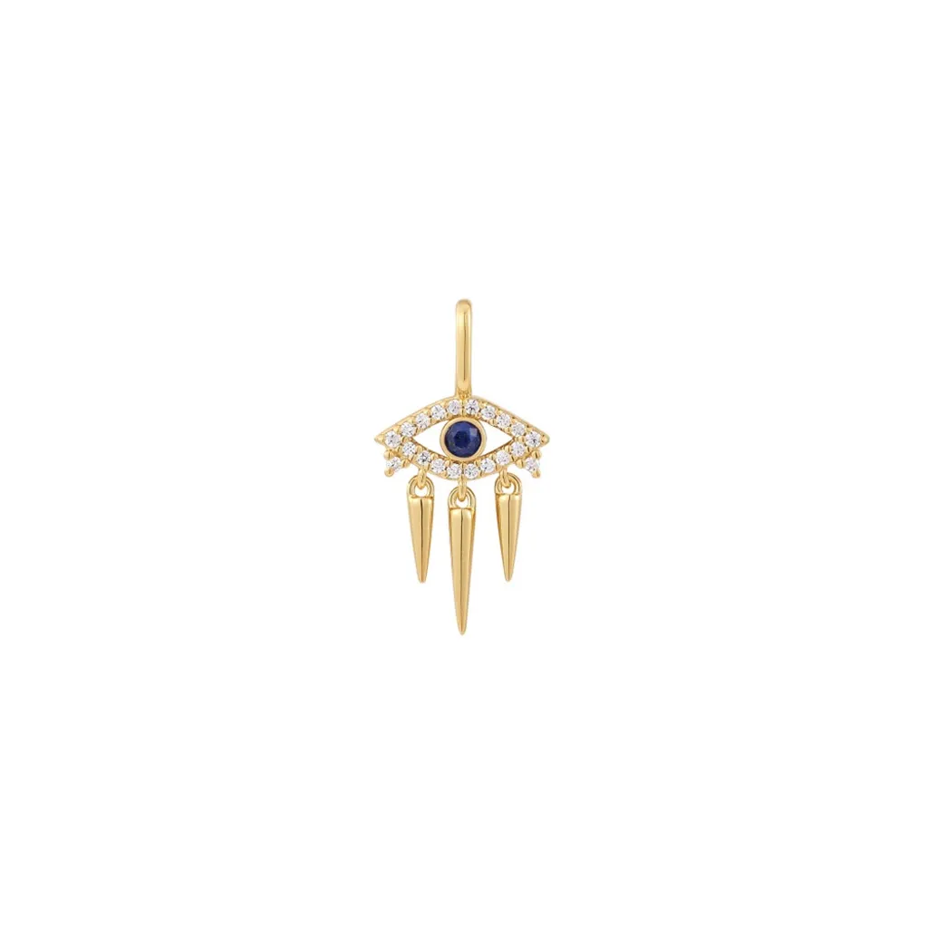 Sterling Silver & 14K Yellow Gold Plated Lapis Lazuli Evil Eye Charm by Ania Haie