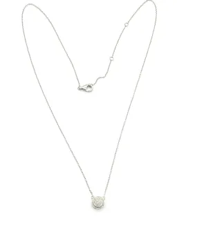 Sterling Silver Pave Diamond Circle Necklace