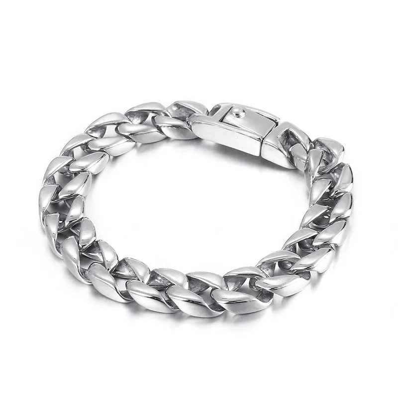 Stylish Custom Men's Titanium Steel Bracelet - Korean-Inspired Creative Retro Lace Stainless Steel Jewelry for Wholesale