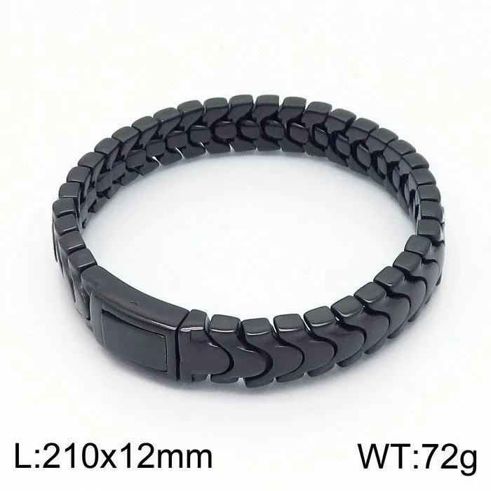 Stylish Minimalist Titanium Steel Men's Bracelet Inspired by Japanese and Korean Design