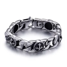 Stylish Titanium Steel Men's Bracelet with Retro Punk Cross Design