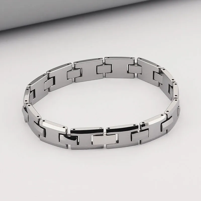 Stylish Tungsten Steel Bracelet for Men - Korean-Inspired Fashion Watch with High-Texture Gift Design