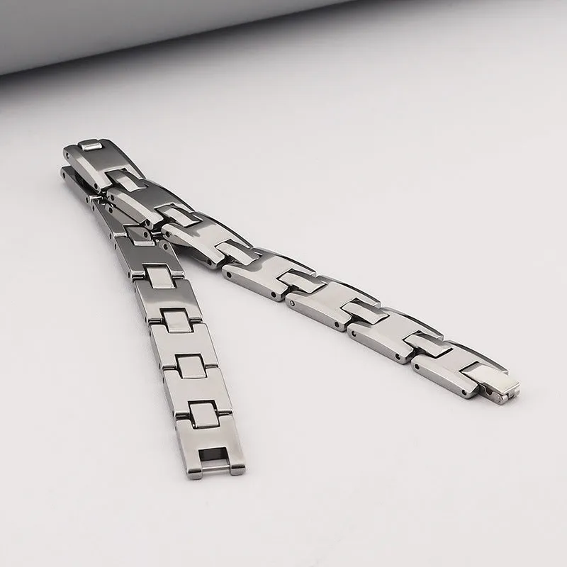 Stylish Tungsten Steel Bracelet for Men - Korean-Inspired Fashion Watch with High-Texture Gift Design