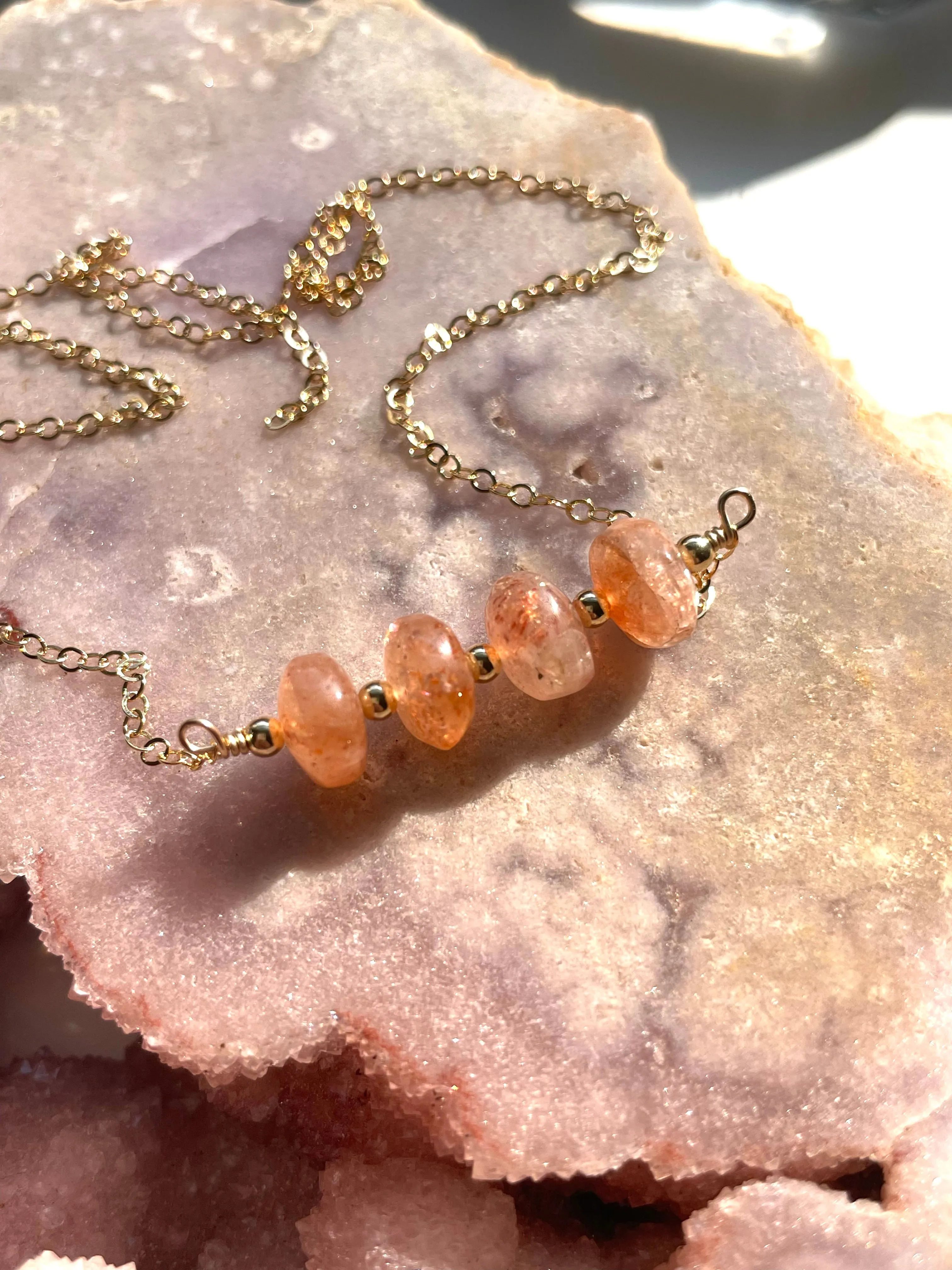 Sunstone Necklace Gold Or Silver