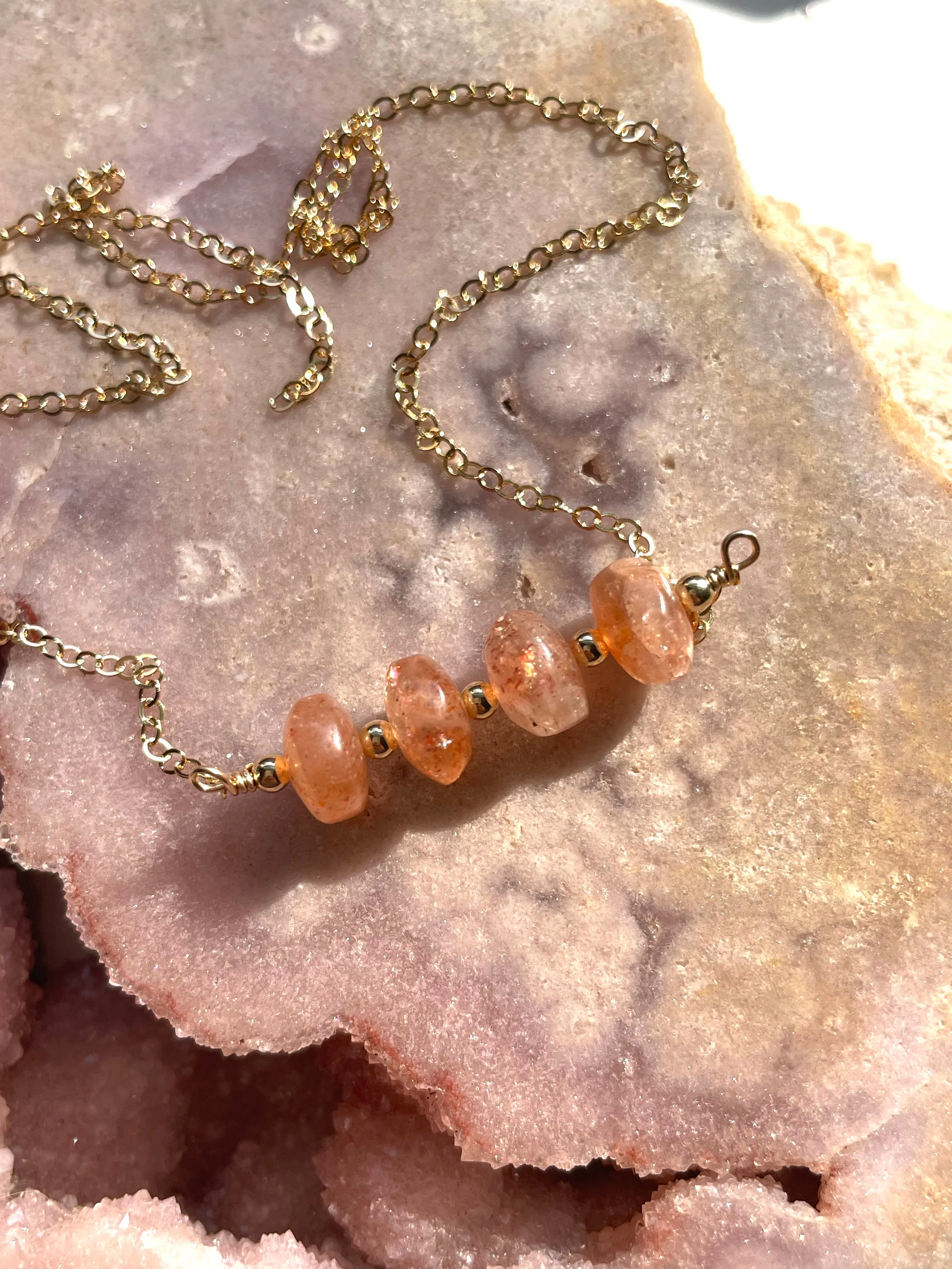 Sunstone Necklace Gold Or Silver