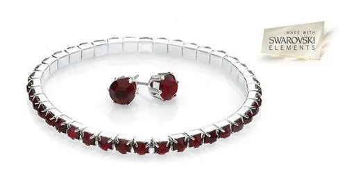 Swarovski Crystal Ruby or Clear Sterling Silver Finish