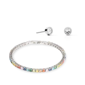 Tennis Stud Silver Multicolour