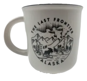 The Last Frontier Line Art Alaska Camp Mug