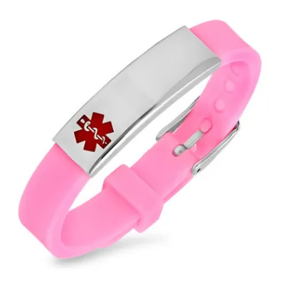 Titanium Steel Black Pink Medical Silica Gel Bracelet