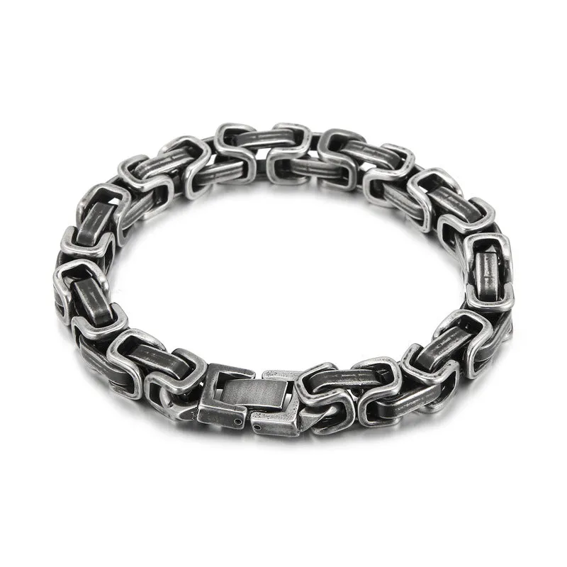 Titanium Steel Personalized Men's Bracelet - Boiled Black Emperor Style for Modern Elegance