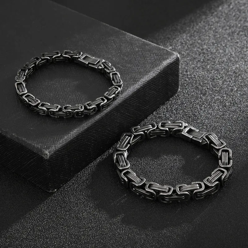 Titanium Steel Personalized Men's Bracelet - Boiled Black Emperor Style for Modern Elegance