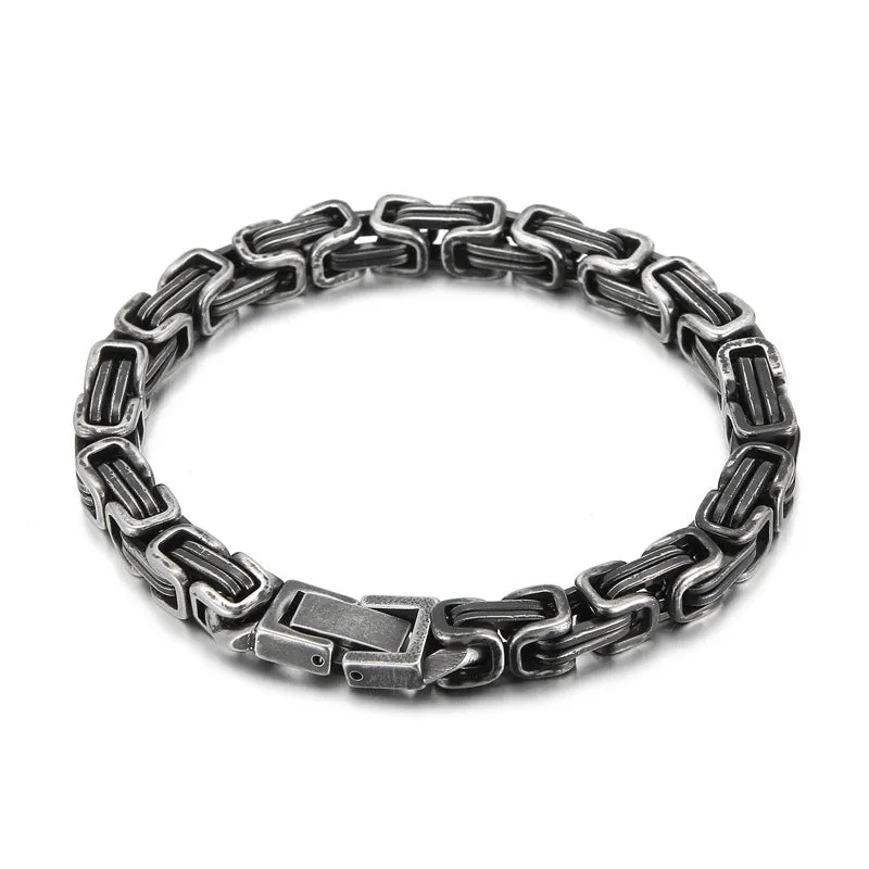 Titanium Steel Personalized Men's Bracelet - Boiled Black Emperor Style for Modern Elegance