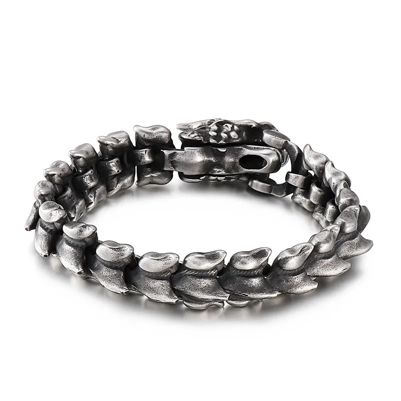 Titanium Steel Punk Style Men's Bracelet - European and American Domineering Design