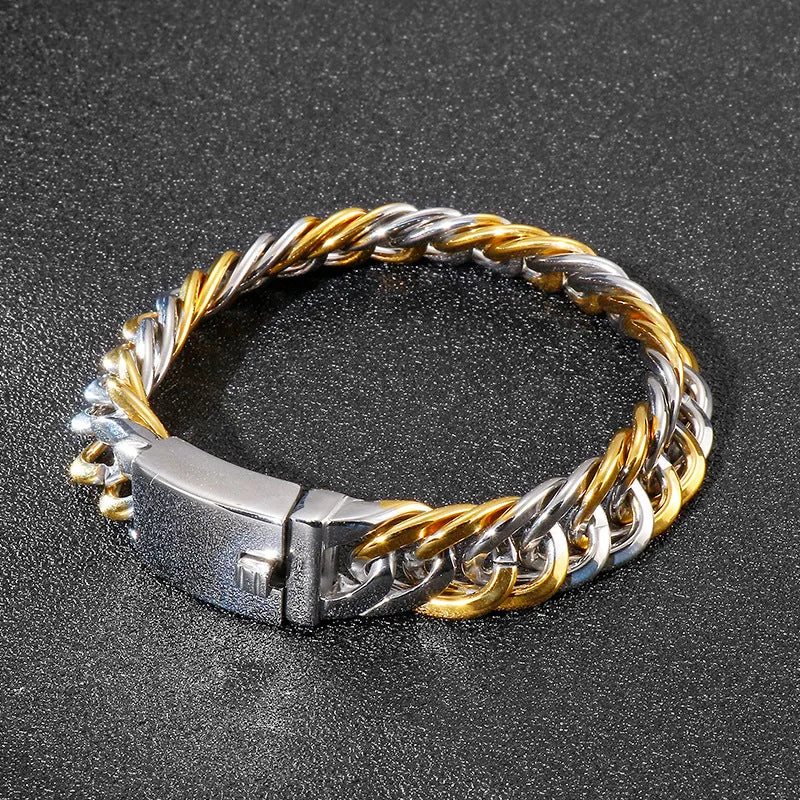 Titanium Steel Woven Bracelet for Men - Stylish and Bold Personalized Jewelry