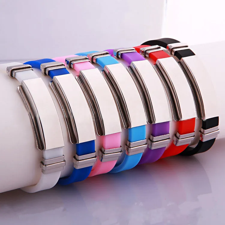 TitaTitanium Steel Silicon Rubber Braceletnium steel silicone bracelet