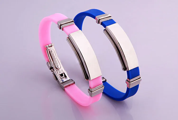 TitaTitanium Steel Silicon Rubber Braceletnium steel silicone bracelet