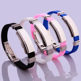 TitaTitanium Steel Silicon Rubber Braceletnium steel silicone bracelet