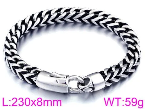 Trendy Retro Leather Braided Titanium Steel Bracelet for Men - 18K Gold Stainless Steel, Direct from Factory