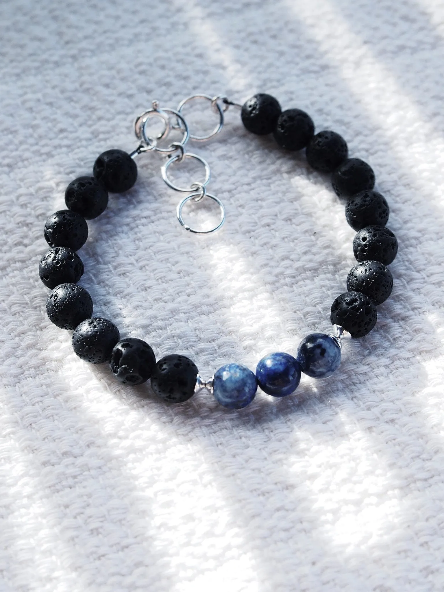 Unisex Men's Lapis Lazuli Lava Bracelet - Keahilani