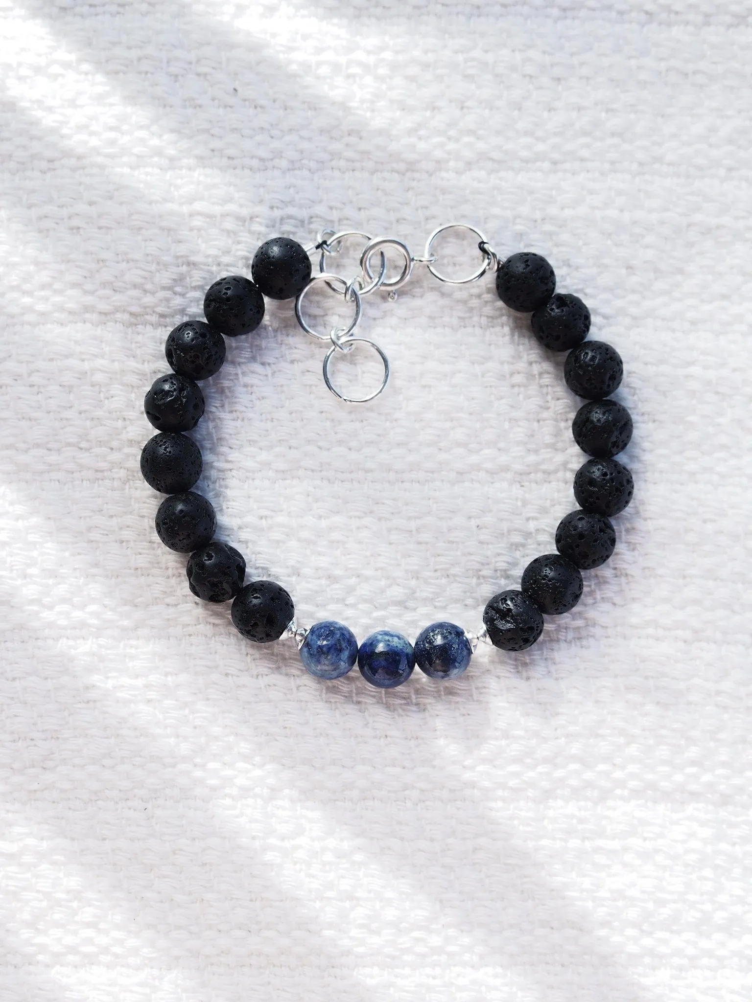 Unisex Men's Lapis Lazuli Lava Bracelet - Keahilani