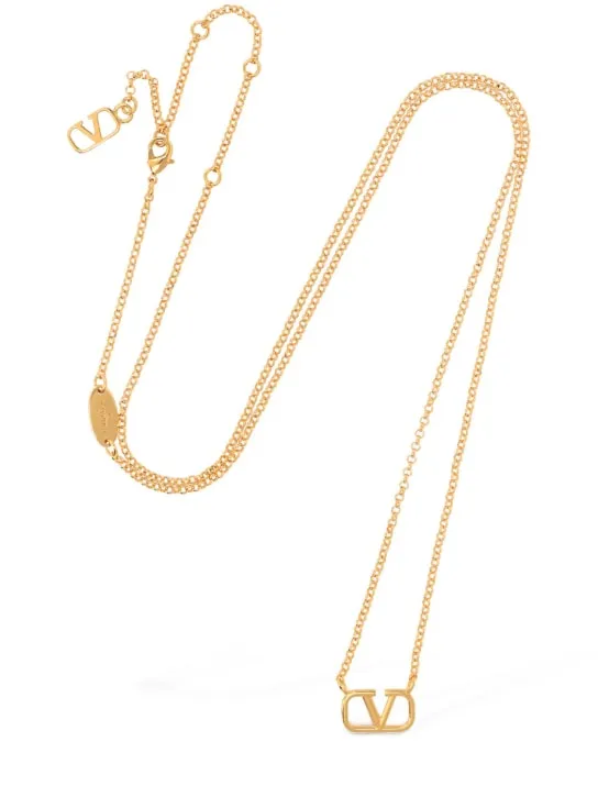 Valentino Garavani   V logo signature long chain necklace 