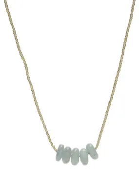 Vera short Necklace - silver/aquamarine